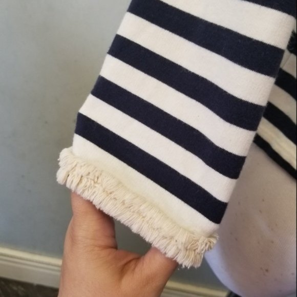 Hazel crop striped 3/4 sleeve cardigan size Medium (M31) - Picture 7 of 8